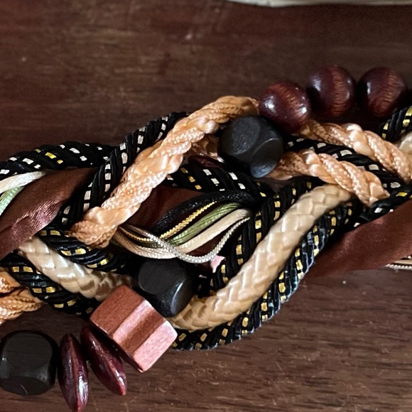 70’s fashion cords macrame style belt with gold hook closure - Picture 5 of 7